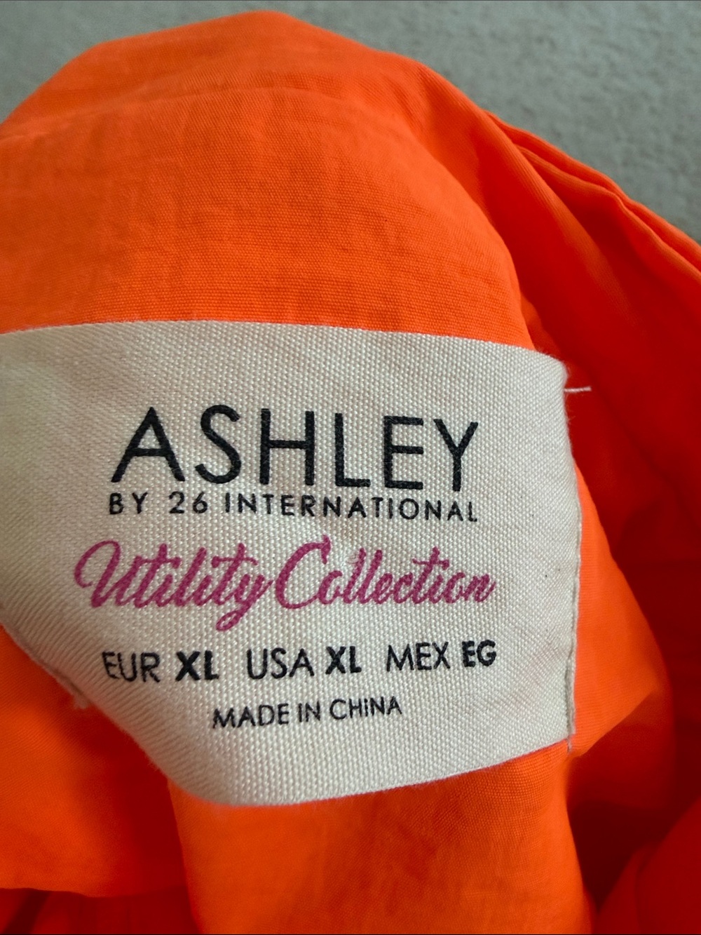 Ashley By 26 International Bright Orange Utility Jacket